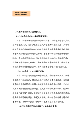 融資性擔(dān)保業(yè)務(wù)項目備案立項報告